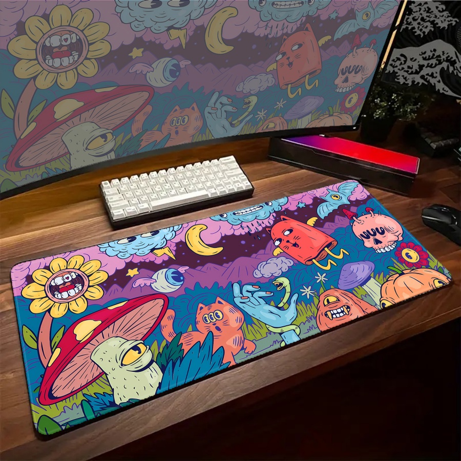 Desk Setup With Plants - Mausepad 동물 식물 PC 설정 액세서리