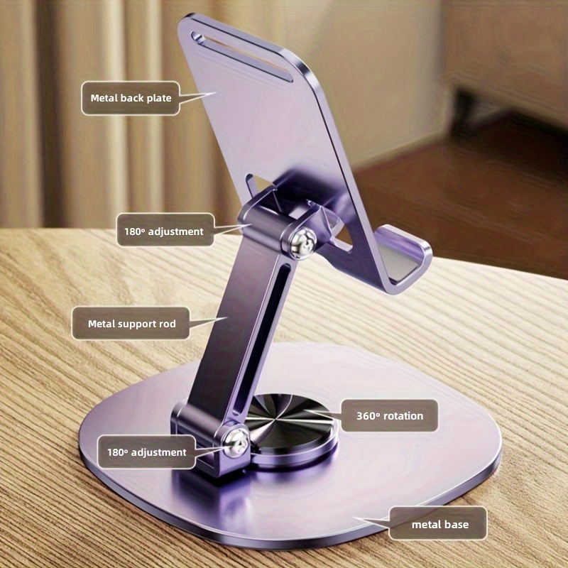 Desk Setup Essentials - 360 ° 금속 휴대폰 거치대, 조절
