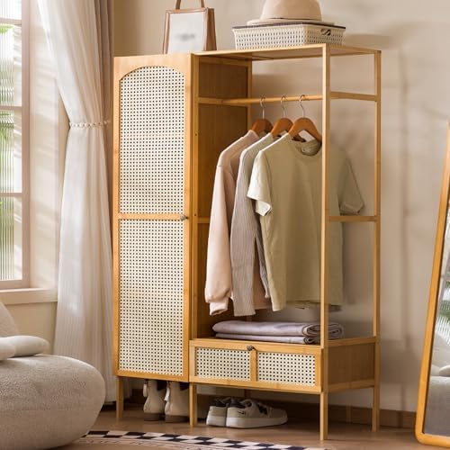 Drawer Organizer Bamboo - 미니멀리스트 대나무 프리 스탠딩 옷걸이, 라탄