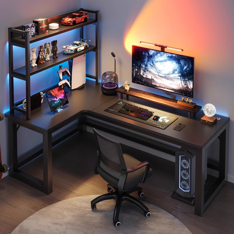 L Shaped Desk Setup - 컴퓨터 책상 홈 코너 테이블 스터디