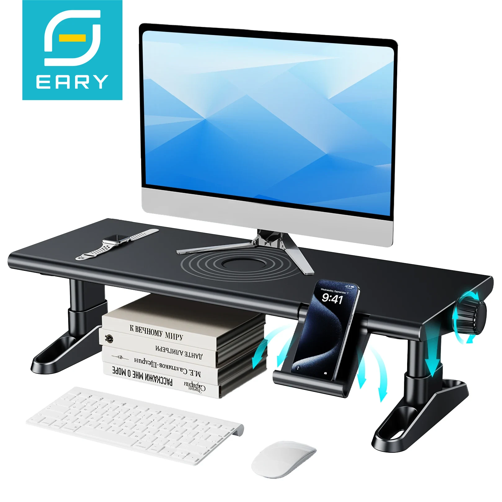 Desk Setup Computer - Eary 컴퓨터 모니터 스탠드 라이저, 책상