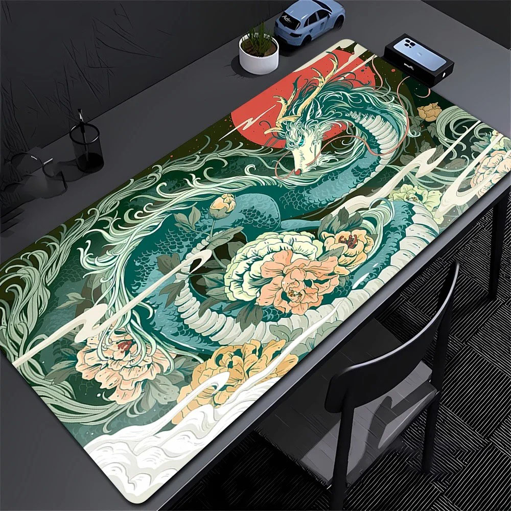 Desk Setup Gaming Pc - 이스턴 드래곤 모란 꽃 데스크 매트