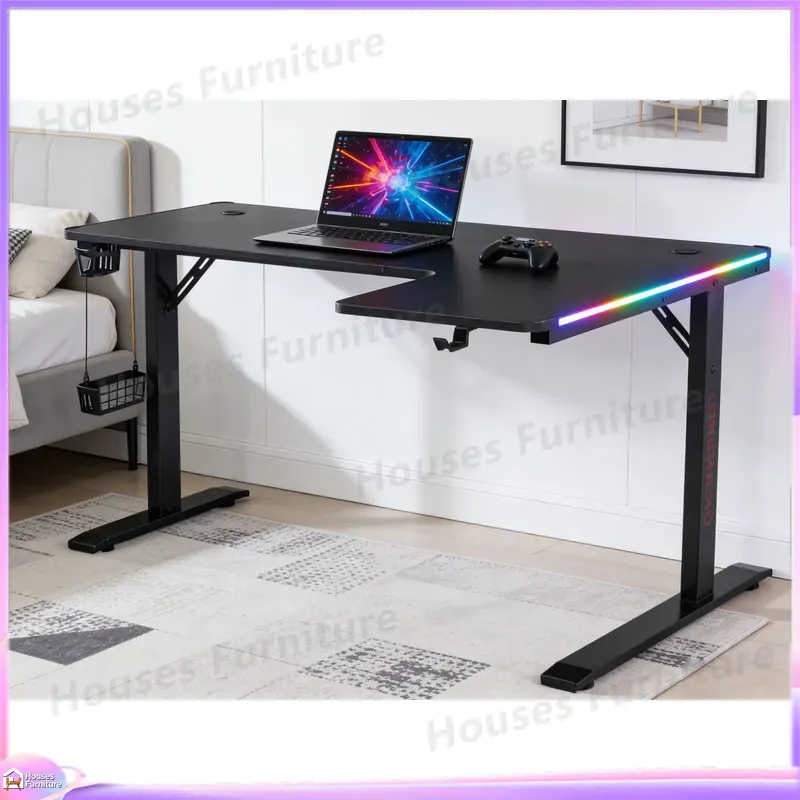 Desk Setup Gaming Pc - 대형 160cm 게이밍 책상 (LED 조명