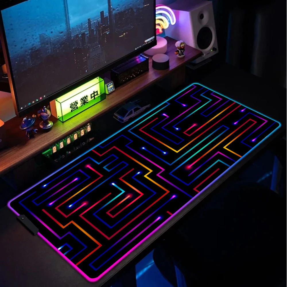 Desk Setup Gaming Pc - Xxl 마우스 패드 900x400 네온 회로