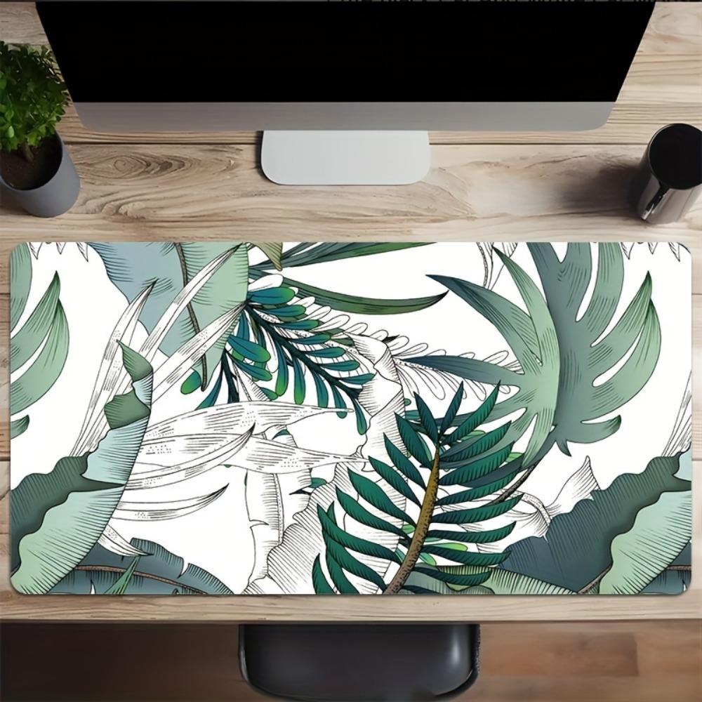 열대 식물 패턴, 미끄럼 방지 바닥 안감, 사무실 책상 - Desk Setup With Plants 리뷰 및 가격