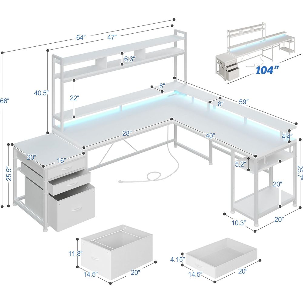 104인치 L자형 책상, 2인용 홈 오피스용, 4가지  - Desk Setup Dual Monitor 리뷰 및 가격
