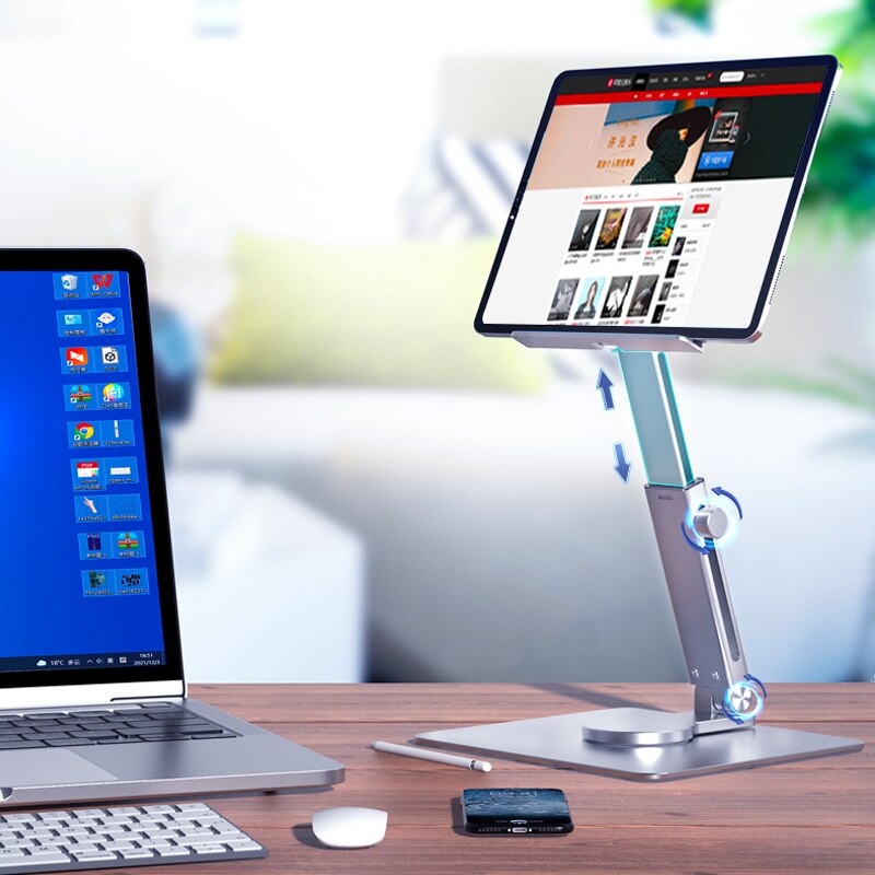 알루미늄 태블릿 스탠드 360 ° 회전 접이식 조절 가 - Desk Setup Ipad 리뷰 및 가격