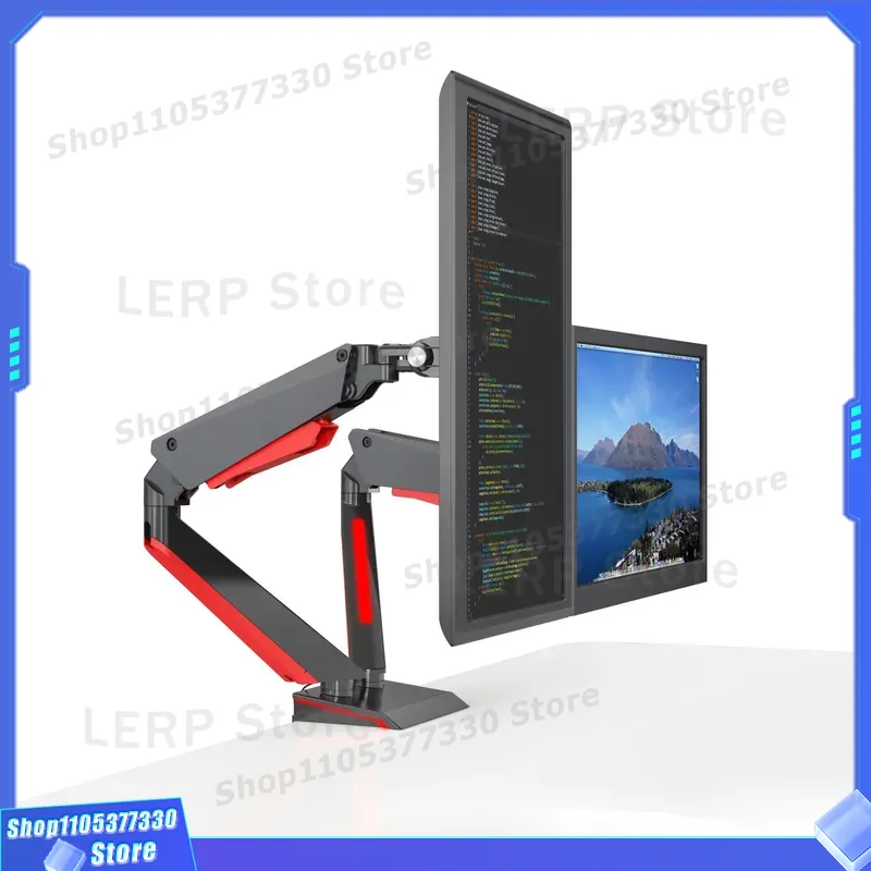 알루미늄 듀얼 모니터 암 15~27인치 가스 스프링 데 - Desk Setup Dual Monitor 리뷰 및 가격