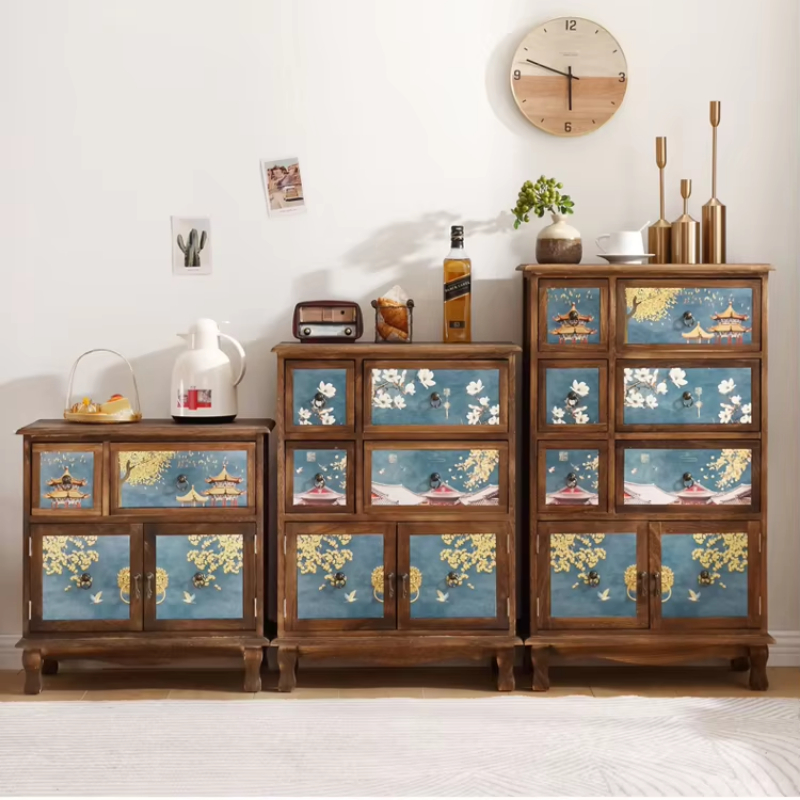 단단한 목재 보관 캐비닛, 다층 레트로 거실 침대 옆  - Drawer Organizer Bamboo 리뷰 및 가격