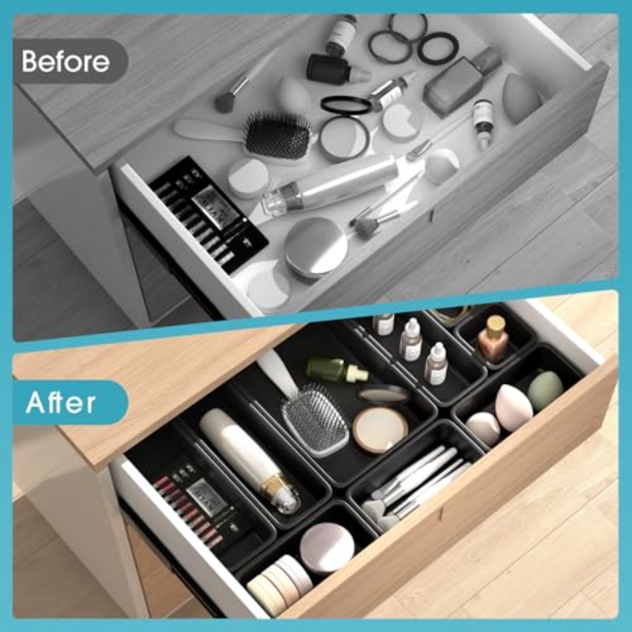 10개 서랍 정리함 세트, 4가지 크기의 화장품 서랍  - Drawer Organizer Bamboo 리뷰 및 가격