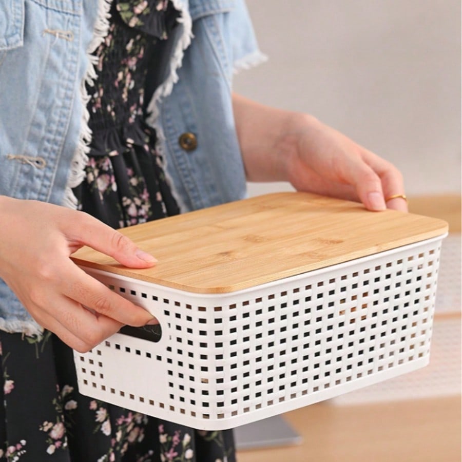 6개 세트로 구성된 대나무 뚜껑이 있는 적층형 수납함, - Drawer Organizer Bamboo 리뷰 및 가격