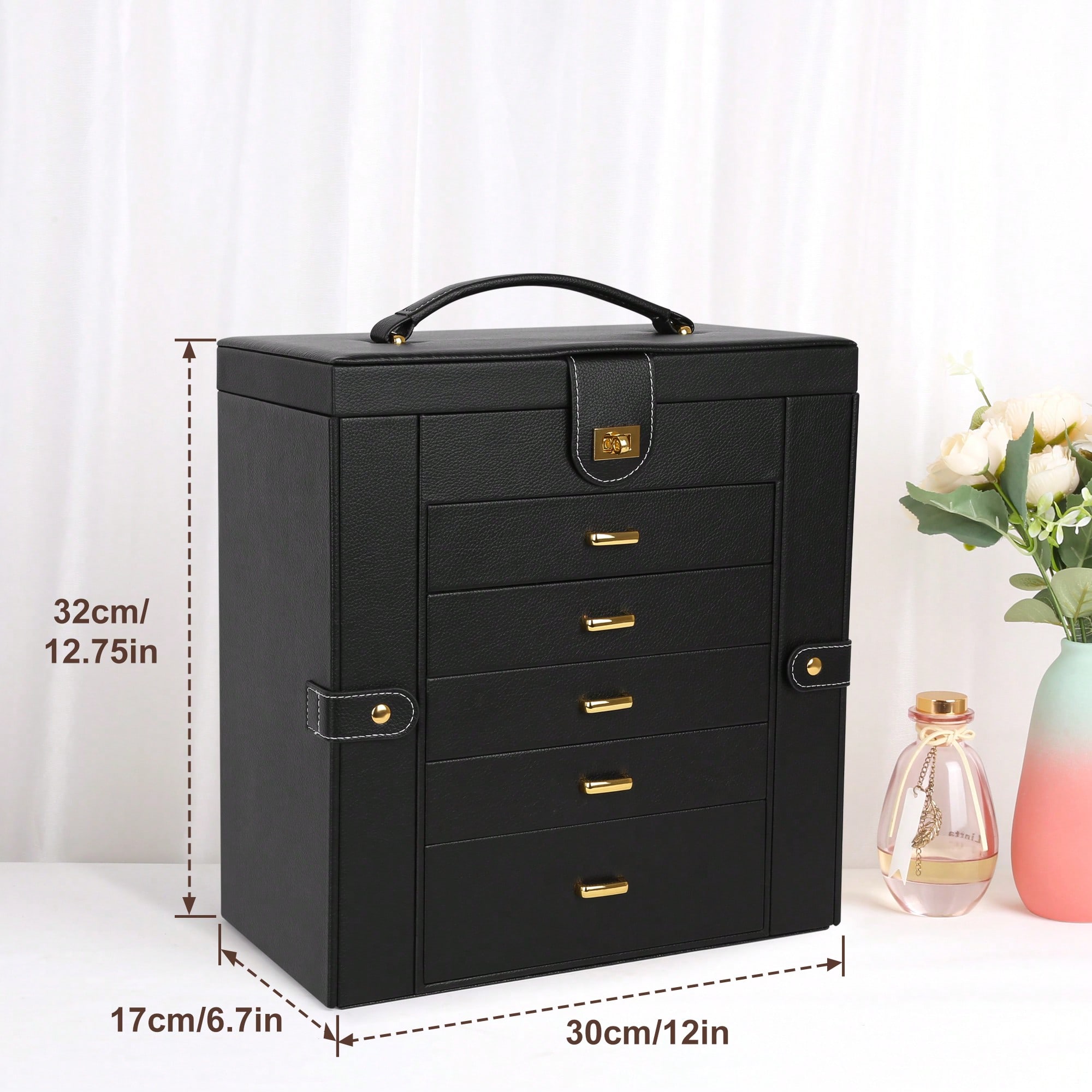 6단 PU 가죽 보석함(거울&잠금장치 포함), 5단 서 - Drawer Organizer Bamboo 리뷰 및 가격