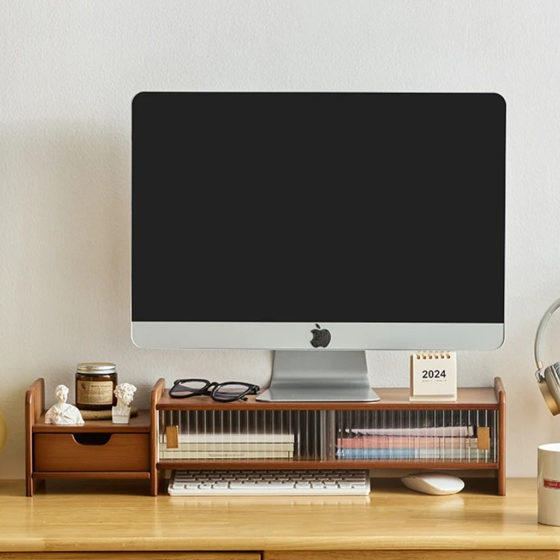 ‌ 서랍이 있는 모니터 스탠드 - 조절 가능한 컴퓨터  - Drawer Organizer Bamboo 리뷰 및 가격
