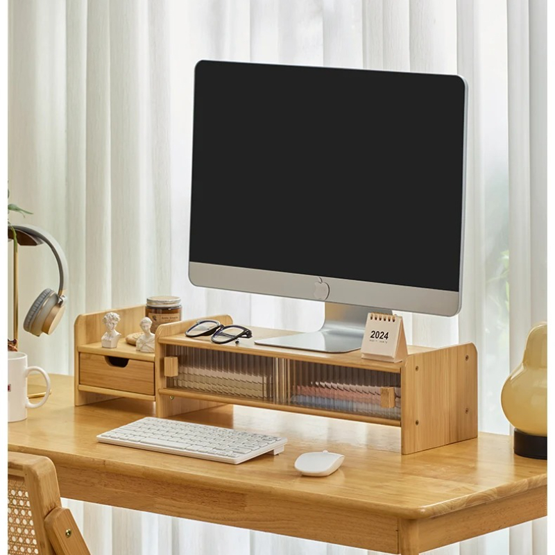 ‌ 서랍이 있는 모니터 스탠드 - 조절 가능한 컴퓨터  - Drawer Organizer Bamboo 리뷰 및 가격
