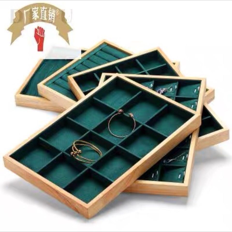 짙은 녹색 벨벳 대나무 보석 디스플레이 트레이 링 귀걸 - Drawer Organizer Bamboo 리뷰 및 가격