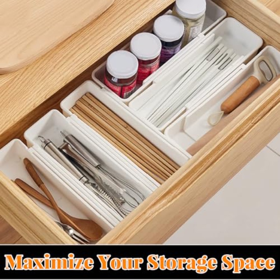 깊은 서랍용 확장형 서랍 정리함, 주방용품, 조리 도구 - Drawer Organizer Bamboo 리뷰 및 가격