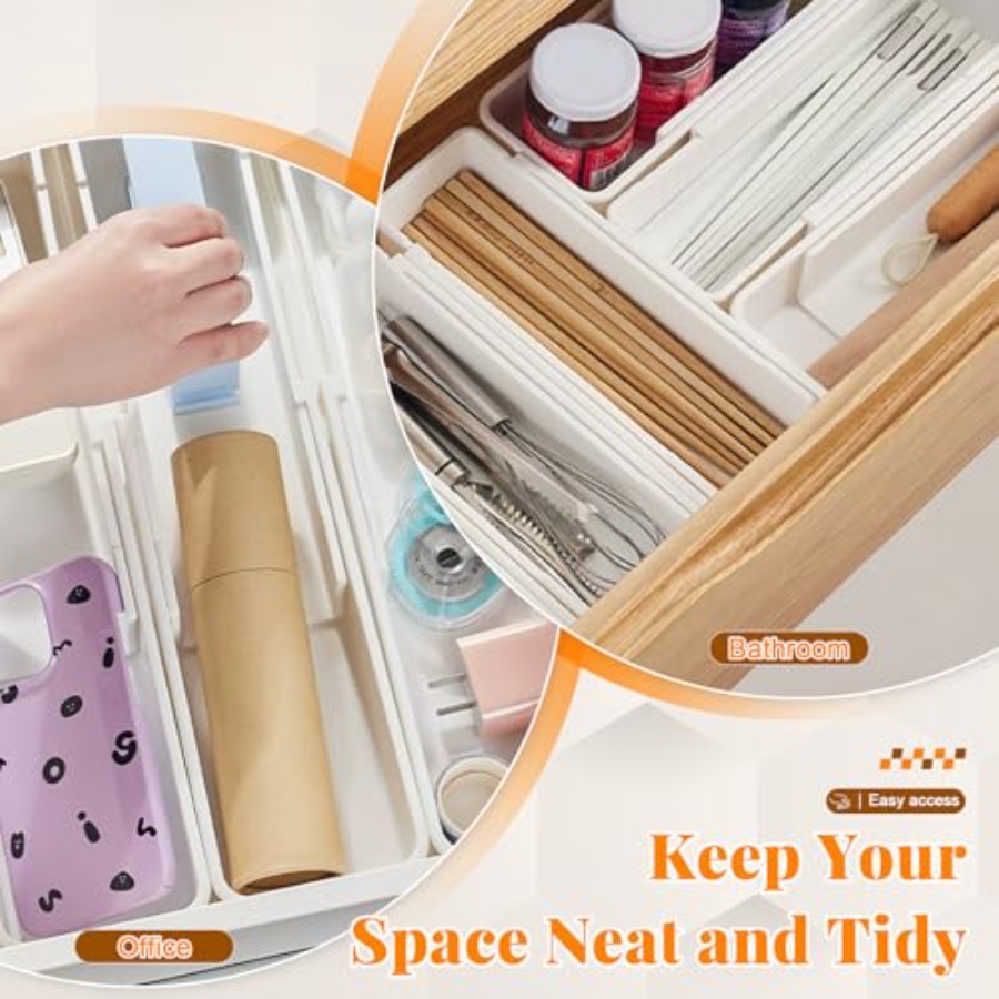 깊은 서랍용 확장형 서랍 정리함, 주방용품, 조리 도구 - Drawer Organizer Bamboo 리뷰 및 가격