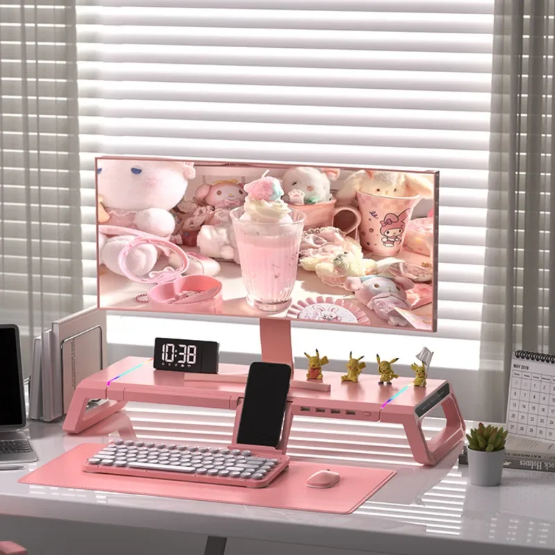 USB 핑크 노트북 테이블, 인기 컴퓨터 모니터 스탠드 - L Shaped Desk Setup 리뷰 및 가격
