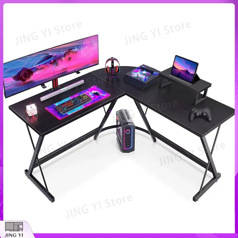 모니터 스탠드가 있는 L자형 게이밍 책상 127x127 - L Shaped Desk Setup 리뷰 및 가격