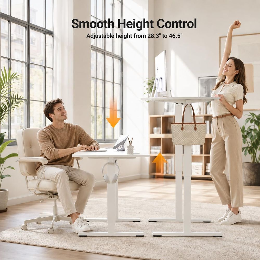 모터식 높이 조절 책상 48x24 - 3개의 메모리 위 - Desk Setup Dual Monitor 리뷰 및 가격