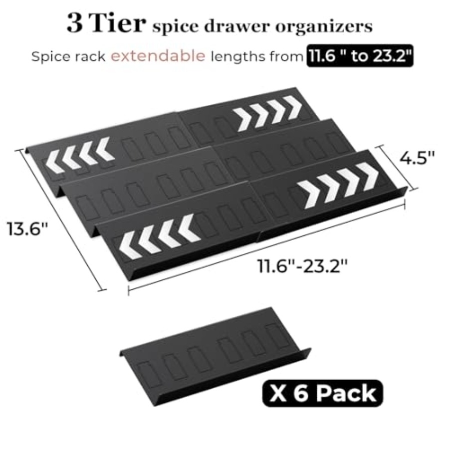 향신료 서랍 정리함 확장형 6개 세트 (11.6인치~2 - Drawer Organizer Bamboo 리뷰 및 가격