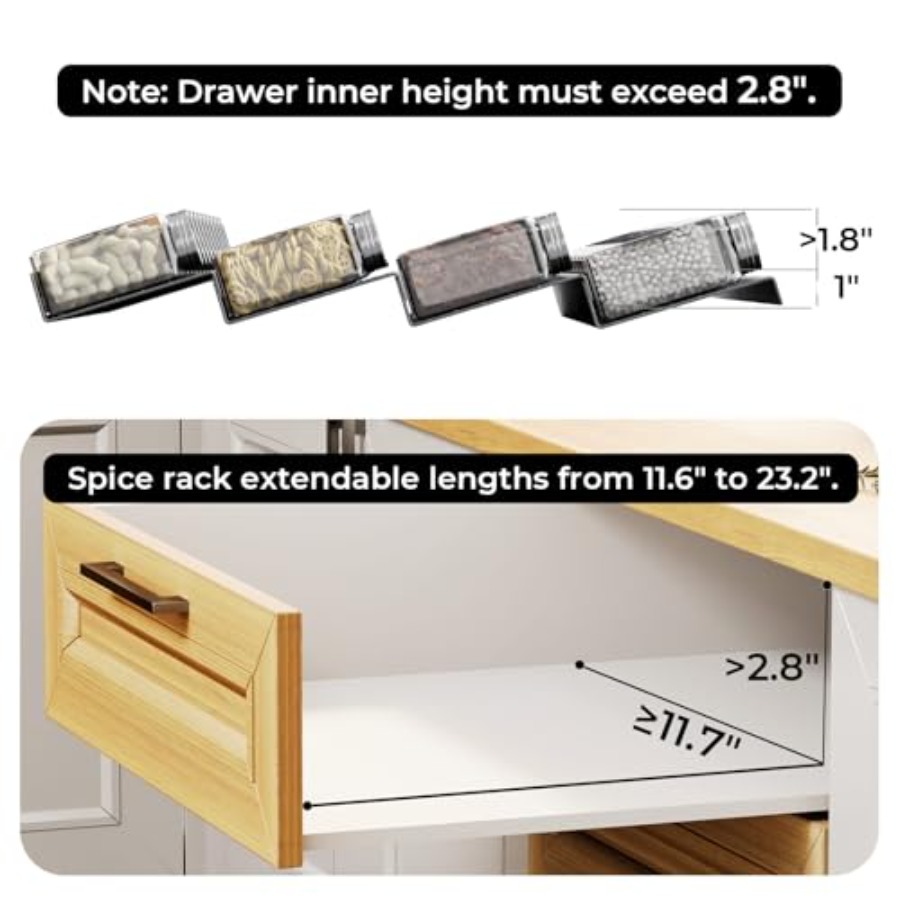 향신료 서랍 정리함 확장형 6개 세트 (11.6인치~2 - Drawer Organizer Bamboo 리뷰 및 가격