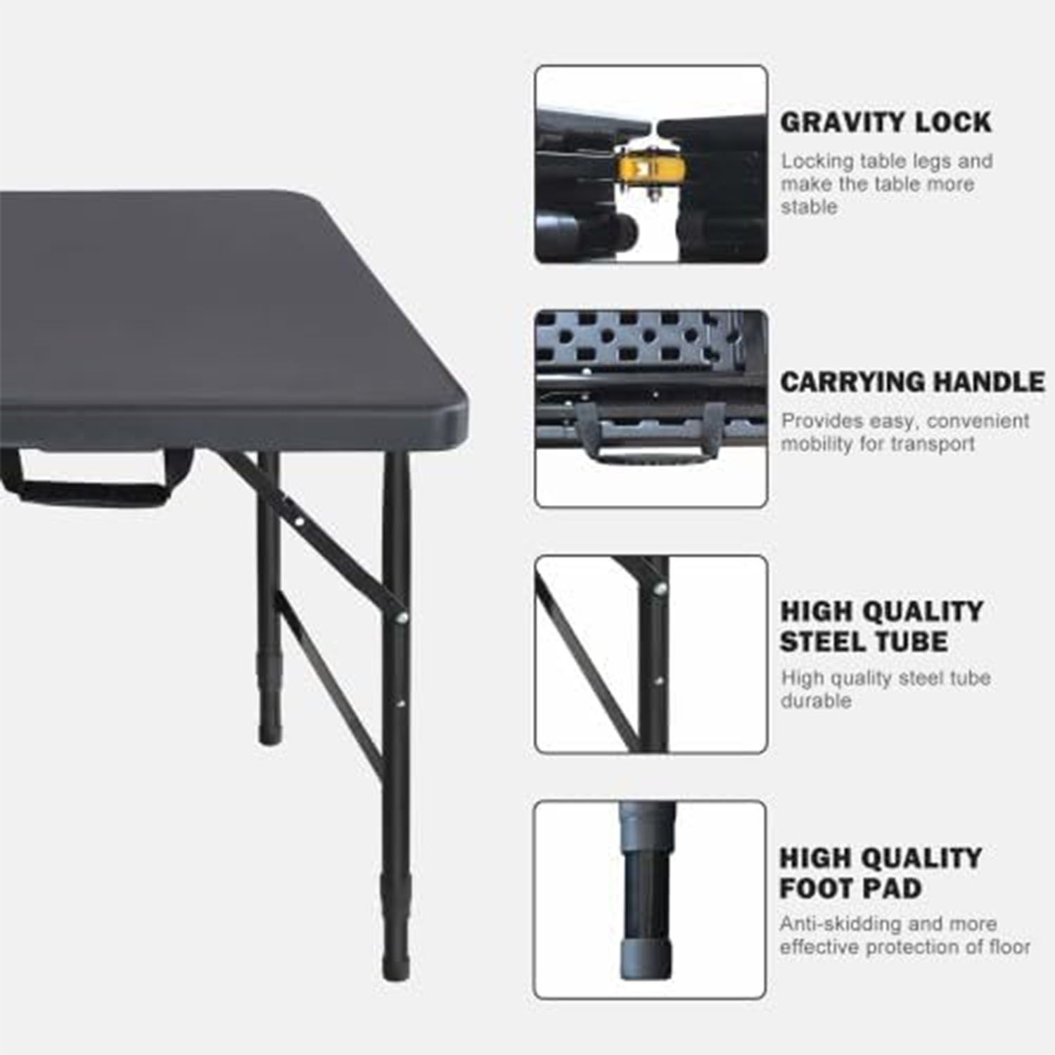 접이식 테이블 4피트 높이 조절 가능 헤비듀티 플라스틱 - Desk Setup Clean 리뷰 및 가격