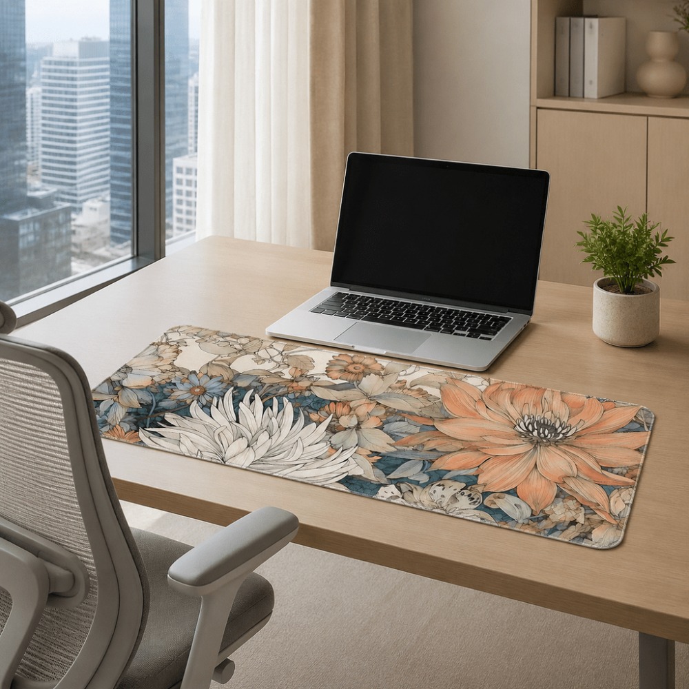 복고풍 꽃무늬 테이블 매트, 식물과 꽃 프린트가 특징, - Desk Setup With Plants 리뷰 및 가격