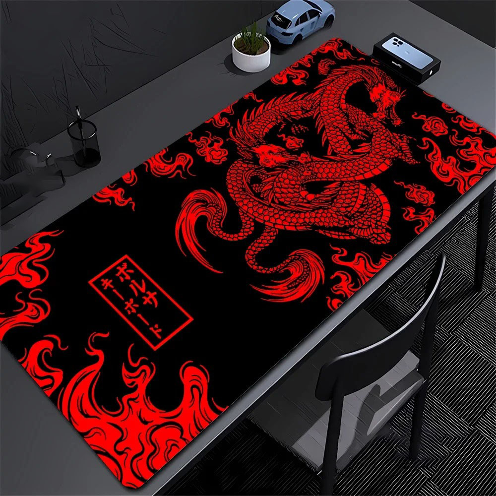 이스턴 드래곤 모란 꽃 데스크 매트 대형 일본 예술 게 - Desk Setup Gaming Pc 리뷰 및 가격