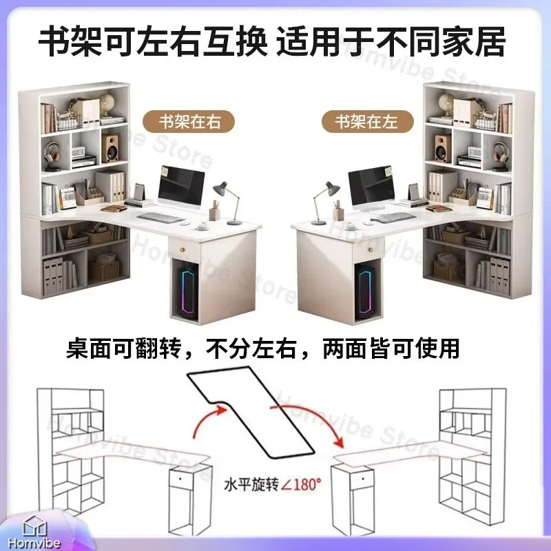 L자형 컴퓨터 책상, 책꽂이 수납 코너 책상, 홈 오피 - Desk Setup Dual Monitor 리뷰 및 가격