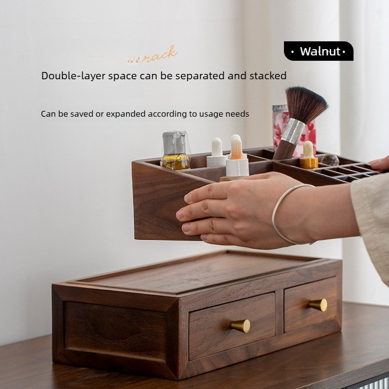 단단한 나무로 만든 이중 레이어 정리함, 분리 가능한  - Drawer Organizer Bamboo 리뷰 및 가격