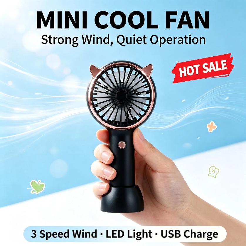 고양이 귀 모양 미니 휴대용 LED 라이트 3단 속도  - Led Desk Light Usb 리뷰 및 가격